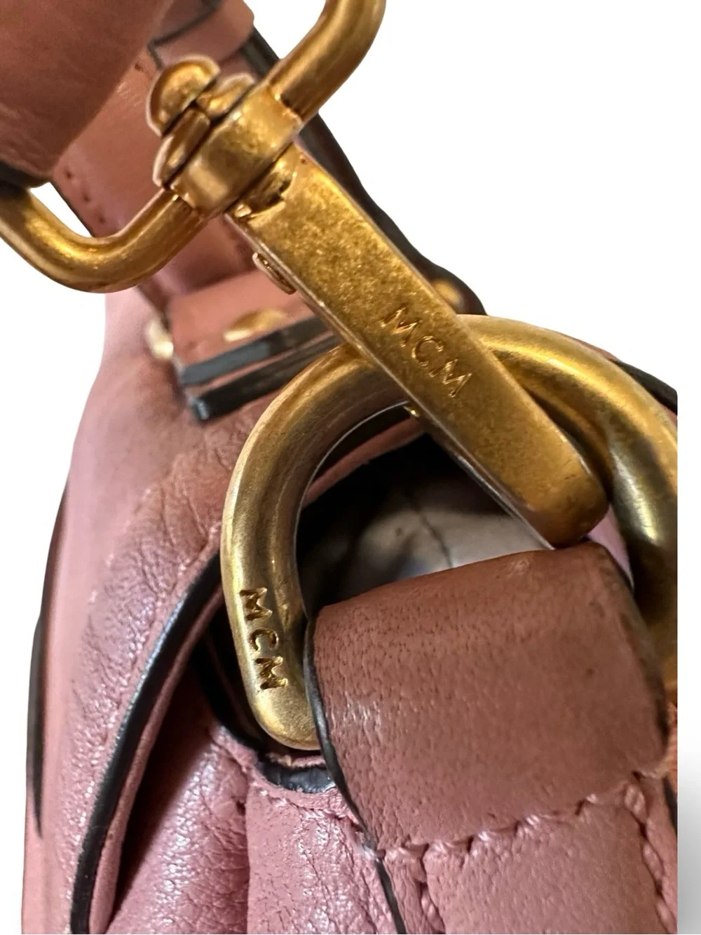 MCM Dusty Rose Leather Satchel Handbag - Women